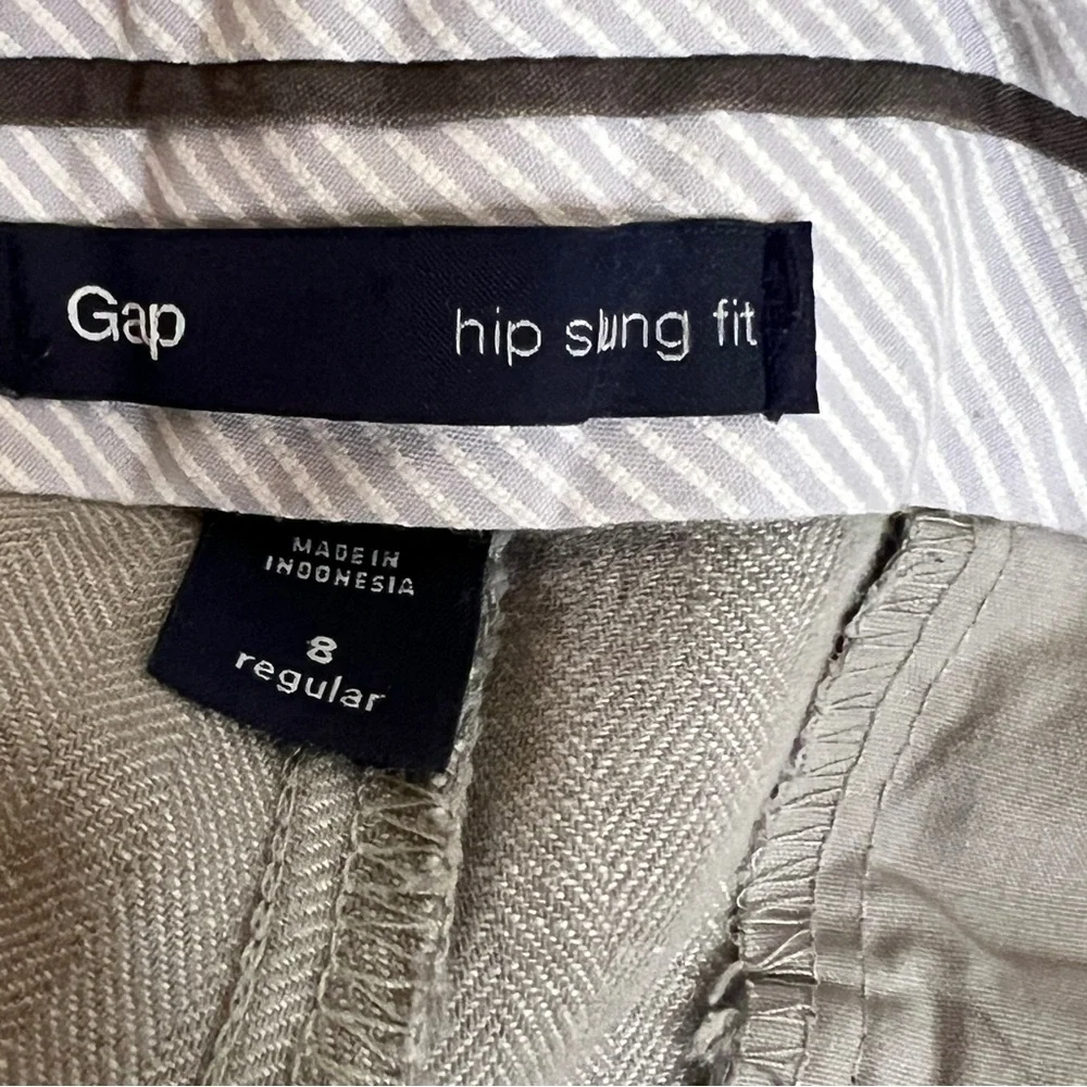 GAP Hip Slung fit Light Linen Khaki Beige Pants - Picture 2 of 16